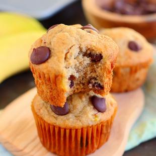 Chocolate Chip Banana Protein Muffins