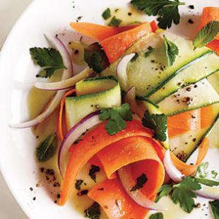 Shaved Carrot, Cucumber, and Sweet Onion Salad