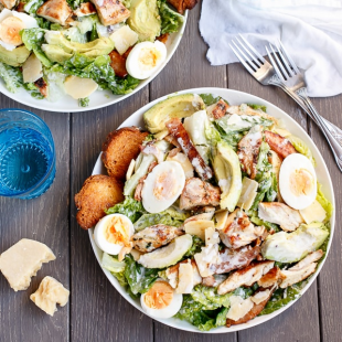 Skinny Chicken and Avocado Caesar Salad