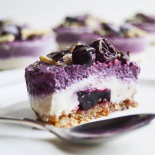 Vanilla Chocolate Raw Cake with berries