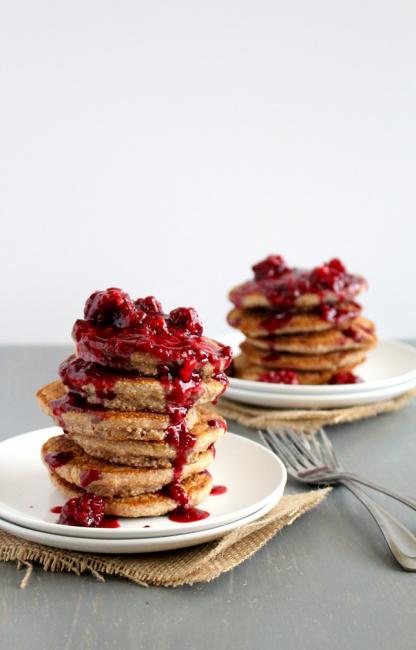Banana Buckwheat Pancakes & Compote