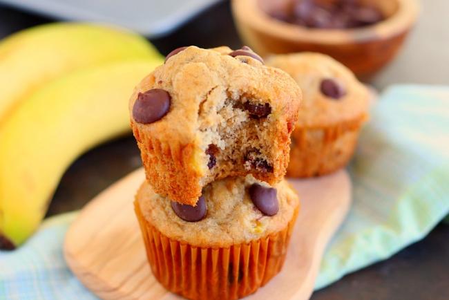 Chocolate Chip Banana Protein Muffins
