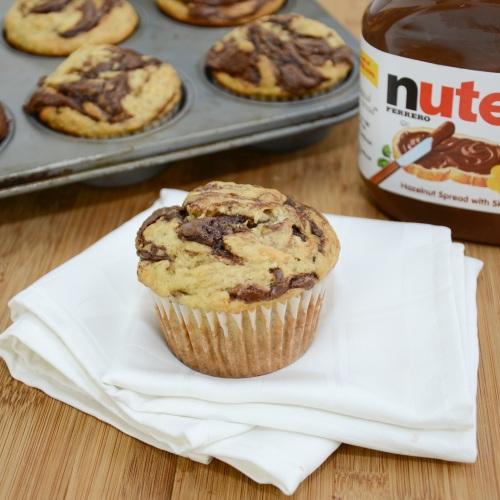 Nutella Banana Oat Muffins