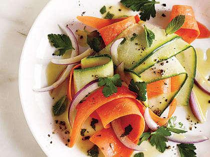 Shaved Carrot, Cucumber, and Sweet Onion Salad