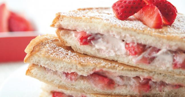 Strawberries & Cream Stuffed French Toast